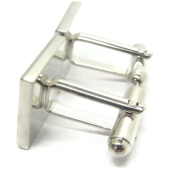 Chaps Cufflinks Silver Tone Square Wedding Tux - Picture 9 of 16